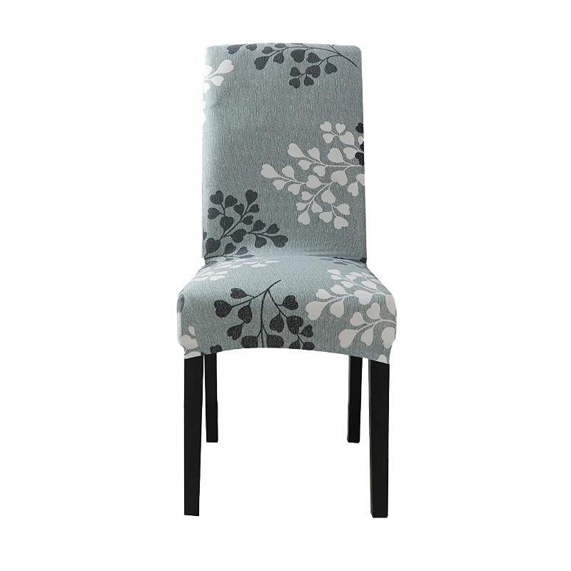 Einfarbiger Stuhlbezug, Spandex-Stretch-Schonbezüge, Stuhlhussen für Küche, Esszimmer, Küche, Hochzeitsbankett laubgrün