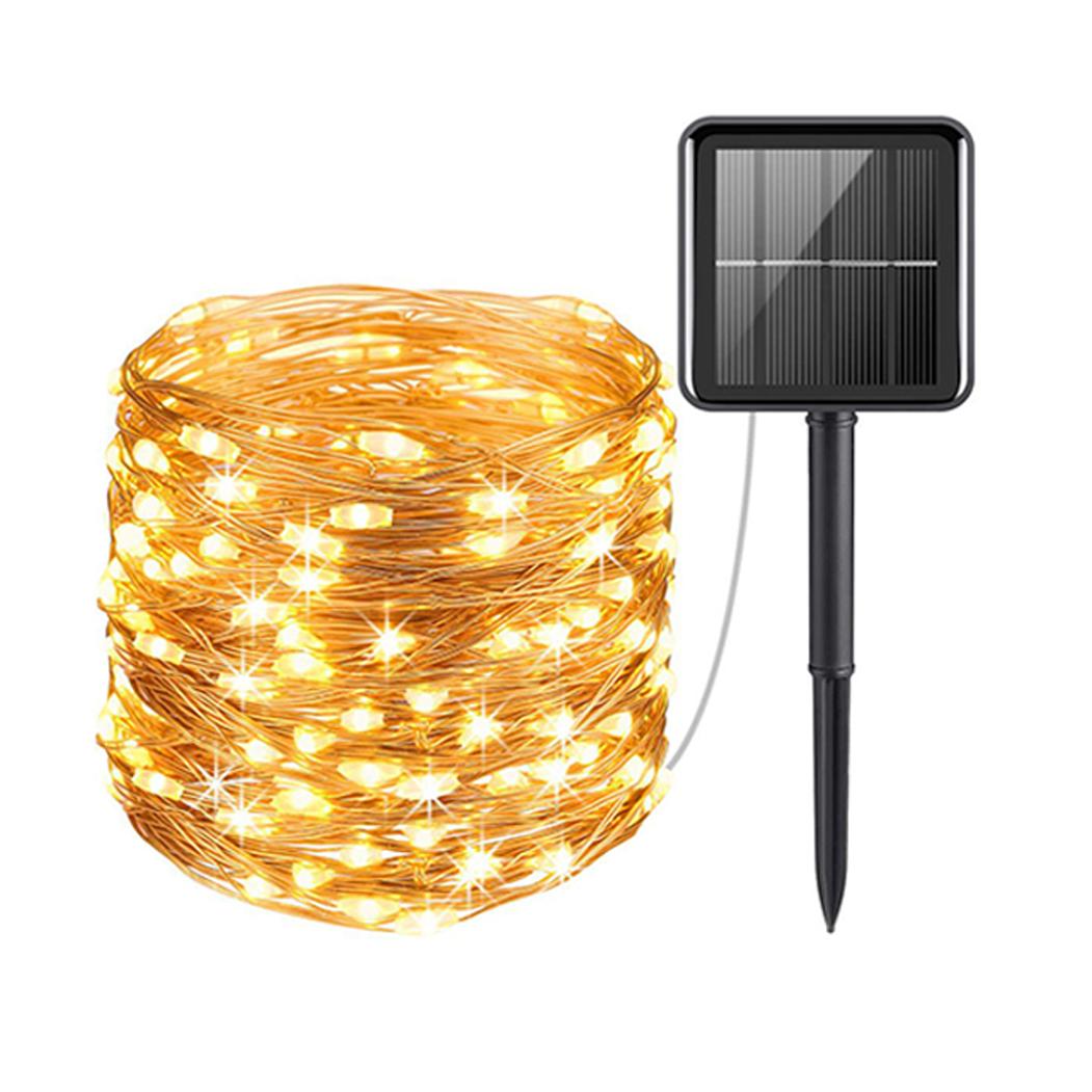 Solar Lichterketten Led 7m/12m/32m LED Wasserdichte Outdoor Girlande Solar Lampe Fee Weihnachten für Rasen Terrasse Garten Party Hof Dekoration 7M 50Led warm weiße