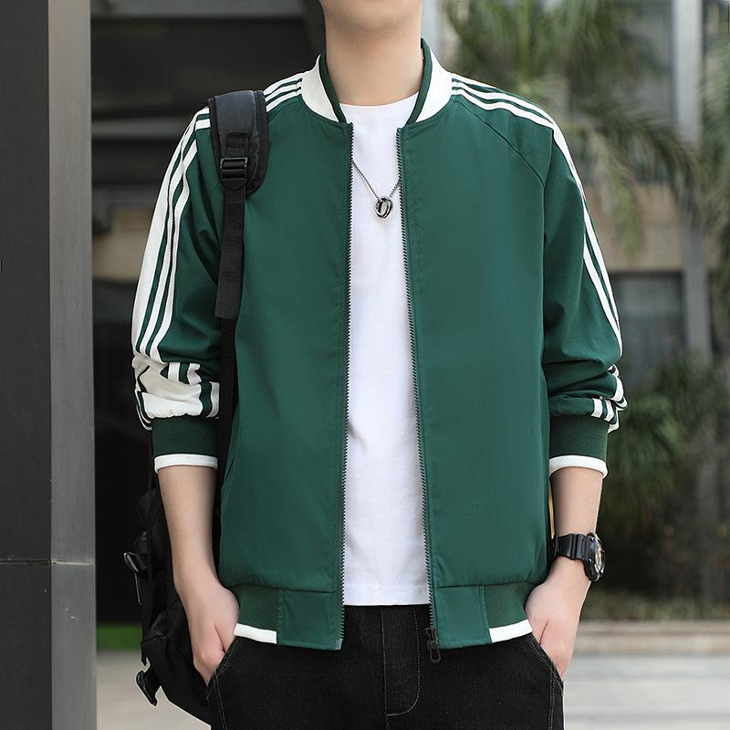 Vielseitige Jacke Herren Oberbekleidung Casual Baseball Anzug Slim Fit Jacke 8XL grün