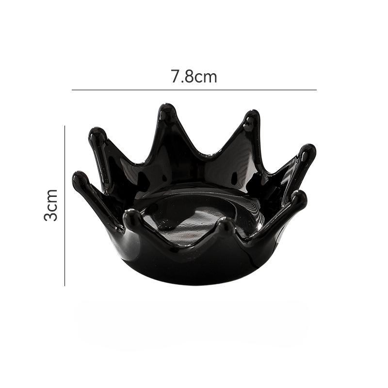 Teller in Kronenform, kreatives Schreibtischspielzeug, Teller zur Schmuckaufbewahrung, Requisiten für Fotografie, lustiges Heimhandwerk, Ornamente black