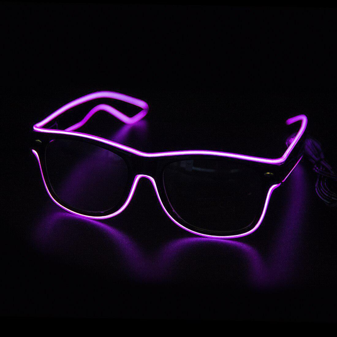 1UNIT Led Brille Neonlicht Party Flash Brille EL Elektrodraht Leuchtbrille ZH violett