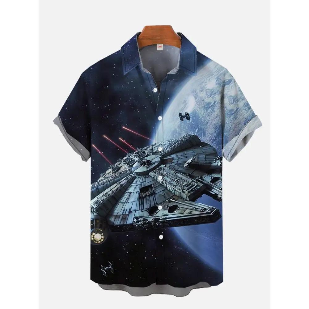 Hawaii-Shirts für Männer, Stars-Wars-Shirts, Herren- und Damenkleidung, T-Shirts, Tops, Jungen und Mädchen, Walker-Druck, Kurzarmhemd XL