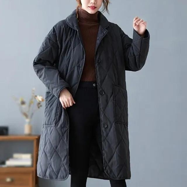 Wintermantel Koreanischen Stil Lange Baumwolle Gefütterte Mantel Womens Casual Parka Jacke Kleidung Weibliche Dünne Oberbekleidung XXL schwarz