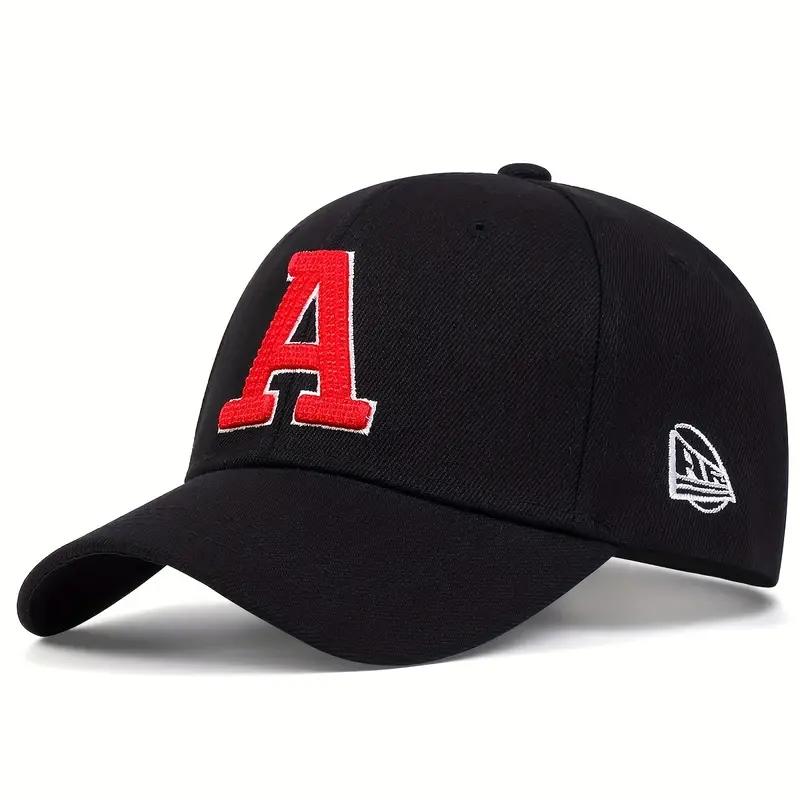 Baseballmütze mit Buchstaben-A-Stickerei, modischer Hip-Hop-Hut aus Baumwolle, Snapback-Dad-Hüte, Outdoor-Sport-Caps, Sonnenhut, Trucker-Caps, Gorras schwarz