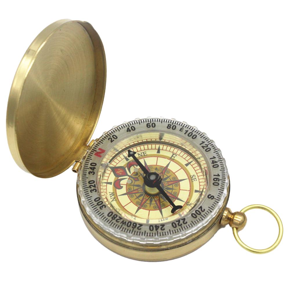 Tragbare Taschenuhr, Kompass, Wandern, Überleben, wasserdichtes Outdoor-Navigationsgerät mit Nacht gold