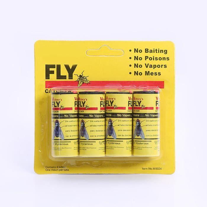 Piège nuisible, Papier répulsif anti-mouches, 4 Rouleaux de papier collant pour eliminer les mouches et les Insects - A[F92648703]