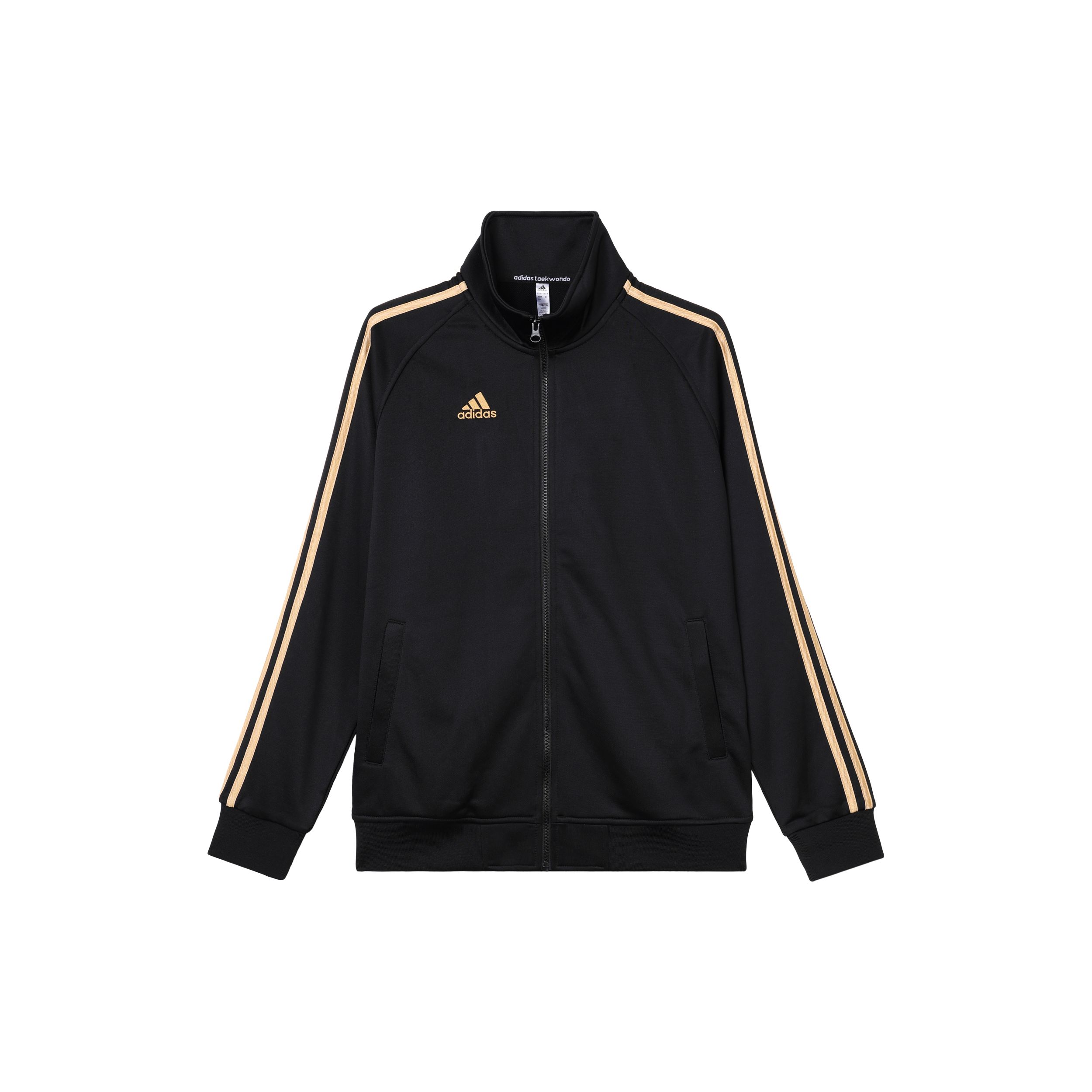 Adidas Casual Gestreiftes Logo Retro Sport Stehkragen Jacke Unisex Jacke Schwarz Gold TR30JR-BG XXXL