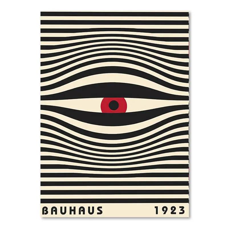 Abstrakte Bauhaus Linien Geometrie Streifen Poster Nordic Vintage Bilder Wand Kunst Leinwand Malerei und Drucke für Wohnzimmer Dekor 21x30cm No Frame