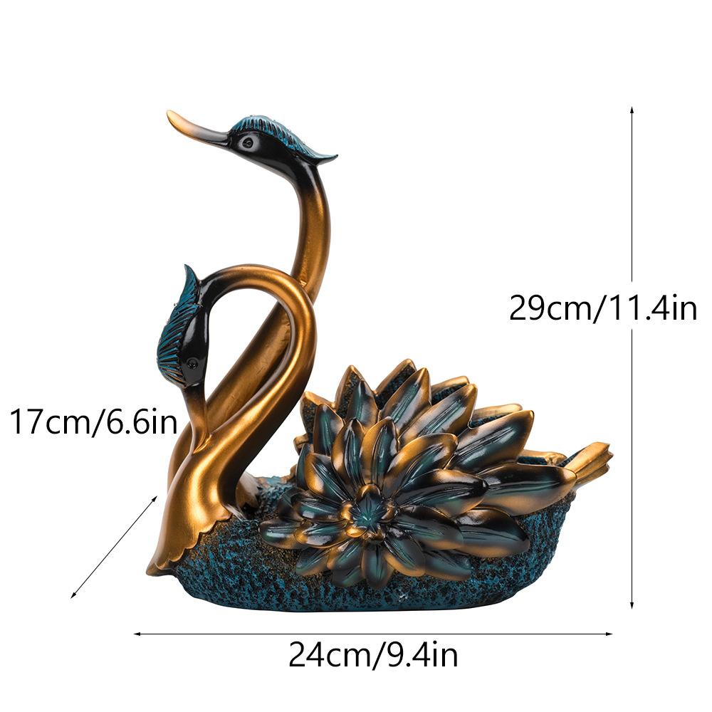 Europäische Leichte Luxus Schwan Ornamente Modernes Zuhause Weinschrank Harz Handwerk Geschenk Einweihung Rotweinregal Dekoration Geschenk Geschenk 27*19.5*27.5cm