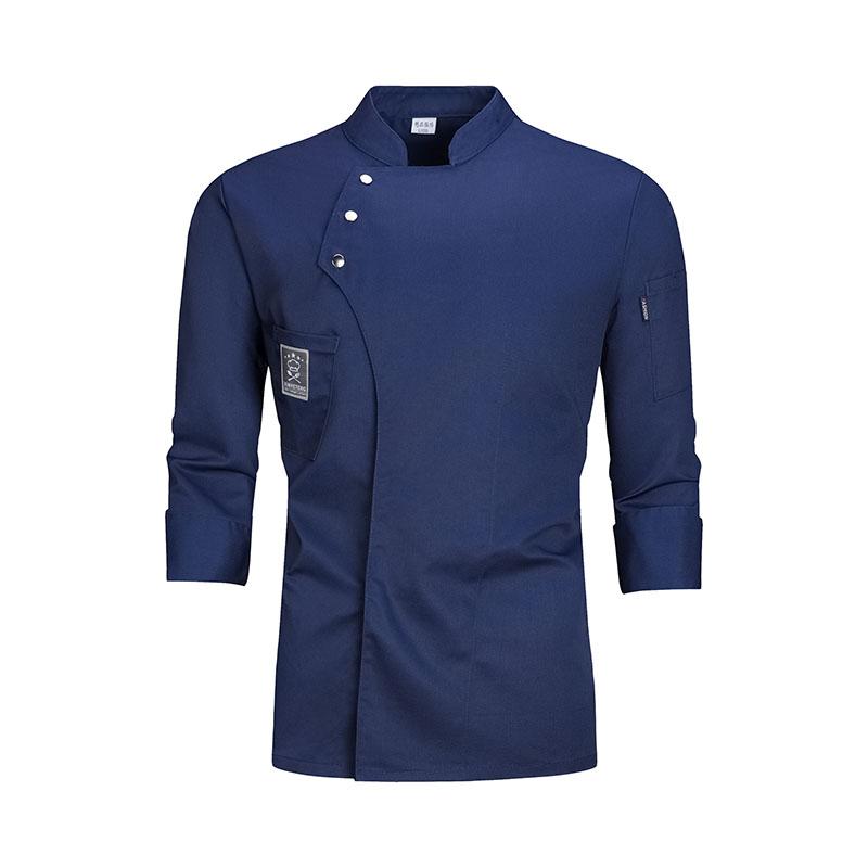 Lebensmittelservice Küche Kochkostüm Pizzaiolo Chefuniform Restaurant Kochjacken Bäckerei Café Kellner Kellnerin Arbeitskleidung L navy blau