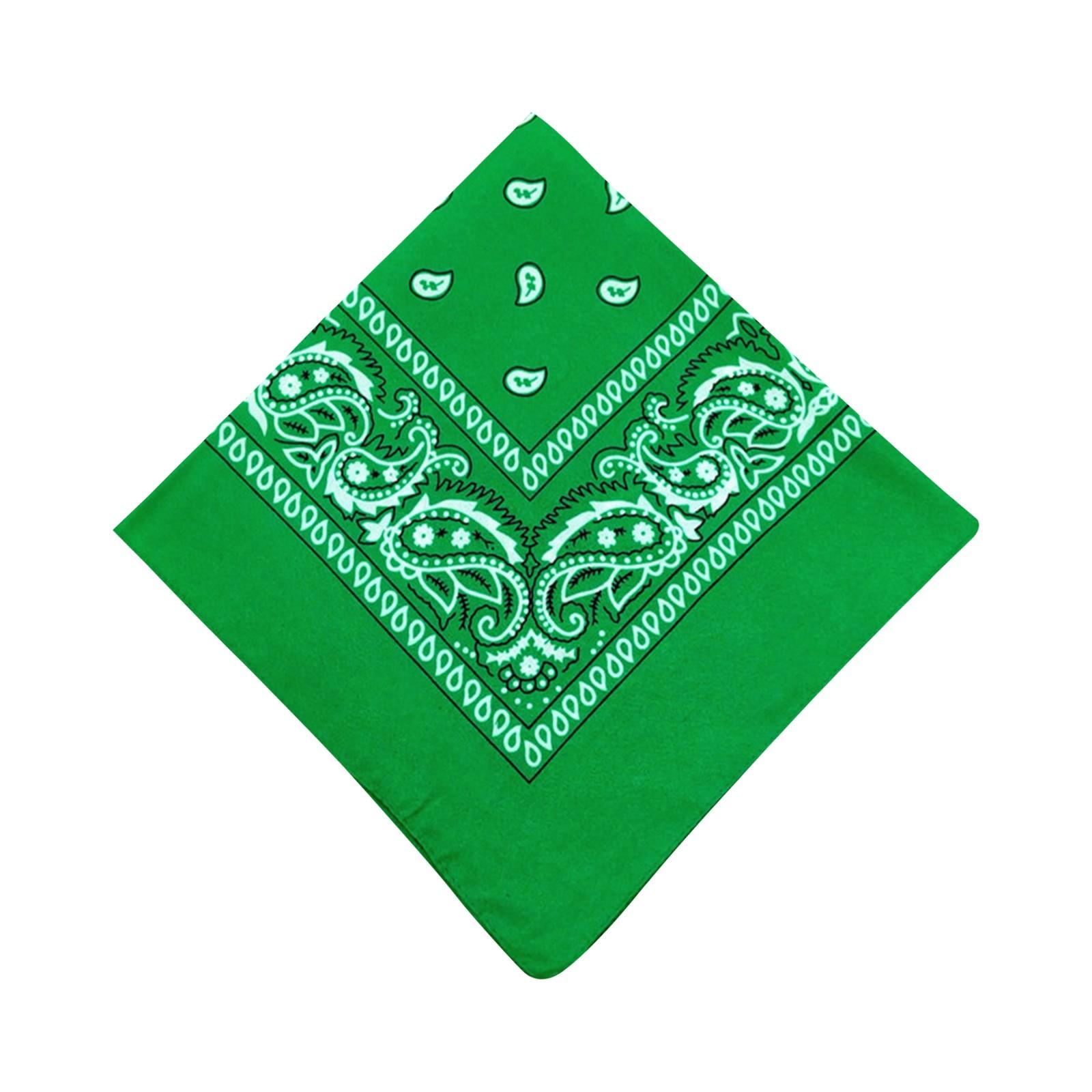Baumwolle New Tie-Dyed Kopftuch Paisley Scroll Bandana Tie-Dyed Square One Size grün