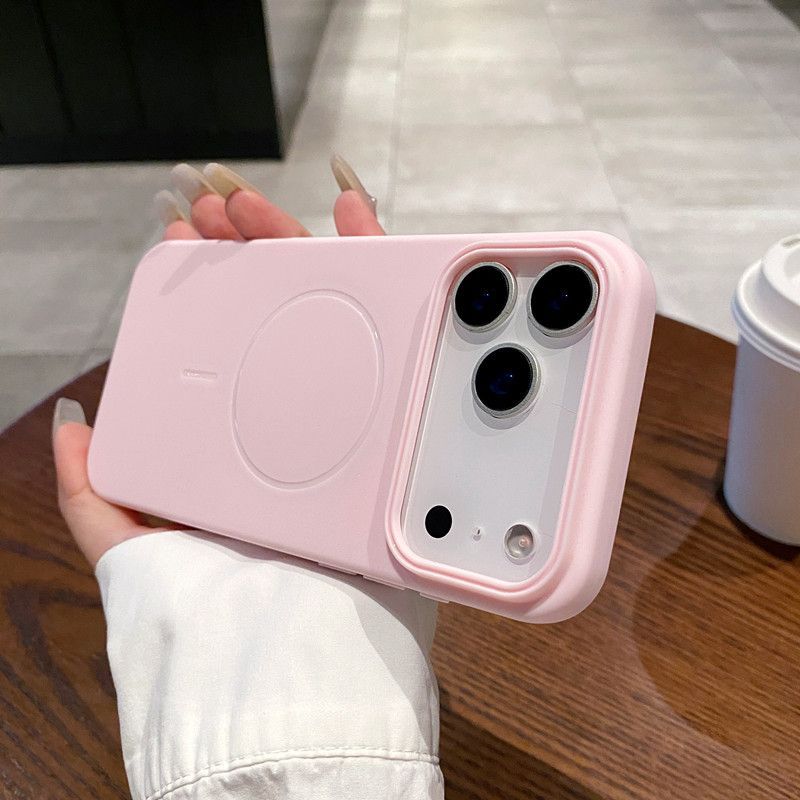 Flüssigsilikon Handyhülle für Apple iPhone 17 Pro Max - Weiche MagSafe Einfache Kreative Handyhülle für iPhone 16/15/14/13/12/11/Pro/Pro Max/17 Air Apple 17 Pro Max rosa