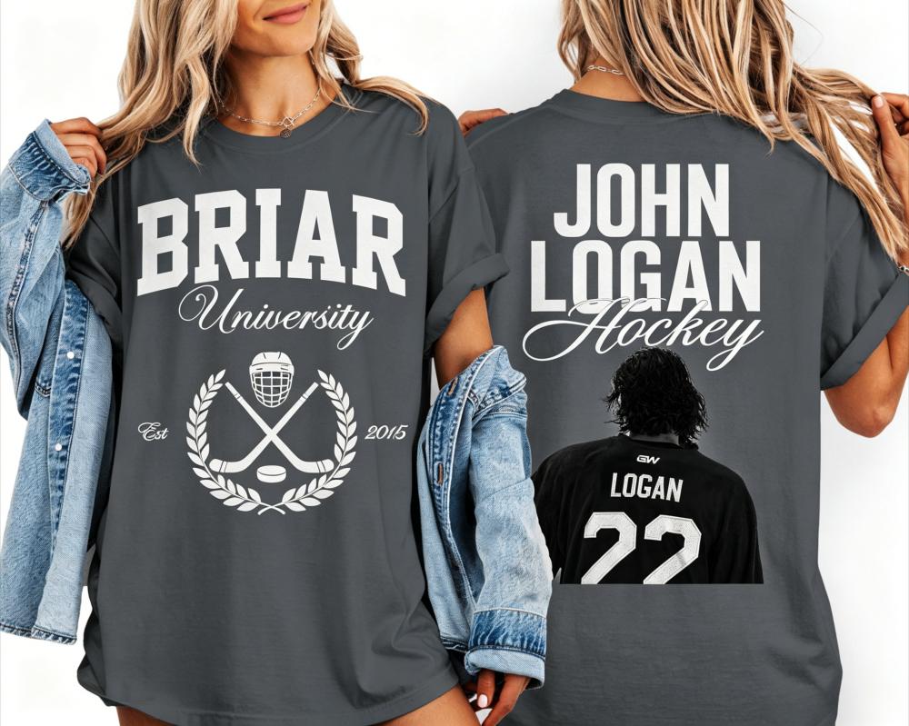 Off Campus Briar John Logan Grafik Unisex Baumwollhemd 2026 Neues Hochwertiges Herren Damen Rundhals Eishockey Trikot T-Shirt XL white