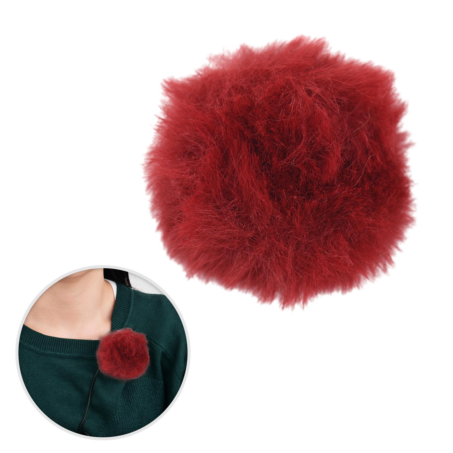 Mikrofon-Windschutzscheibe, pelziger Windschutzscheiben-Mikrofonmuff für aufsteckbares Lavalier-Mikrofon dunkelrote