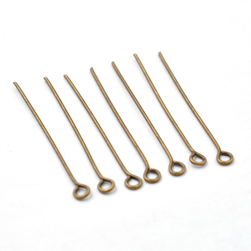 Metall Ösenkopf Stecknadeln Perlen Zubehör für Schmuckherstellung Armband Zubehör Ohrring Rohlinge DIY 16mm 200PCS bronze