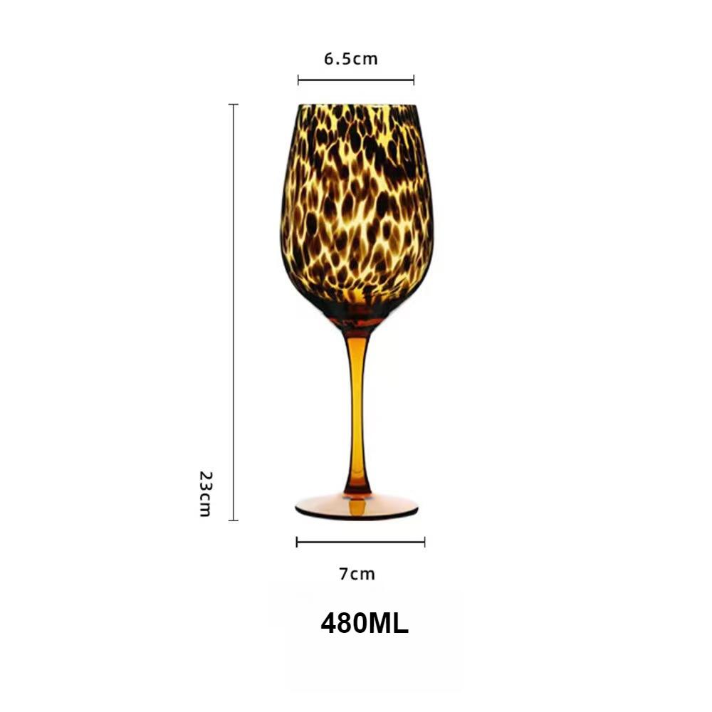 Vintage Leopard Kelch Kristallglas Weinglas Tasse Runder Bauch Antike Gläser Cocktail Whiskey Gläser Barzubehör Trinkgläser Tassen 401-500ml