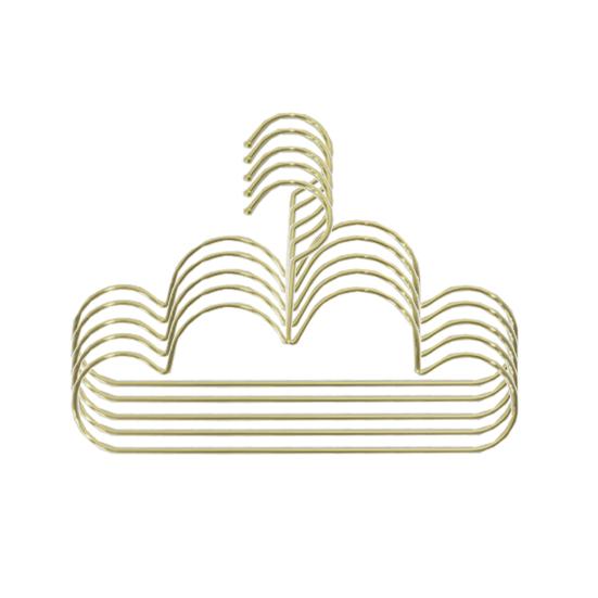 5 Stück Kleiderbügel, rutschfest, nordischer Stil, Wolkenform, goldene Kinder-Kleiderbügel in Wolkenform für Zuhause goldgelb