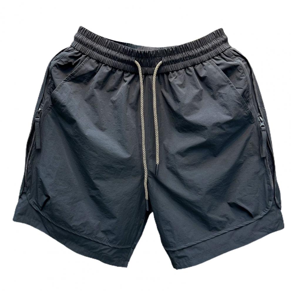 Dünne Shorts für den Sommer, elastische Taille, verstellbarer Kordelzug, Cargo-Shorts, schnelltrocknend, einfarbig, lässige Shorts mit Taschen XXL schwarz