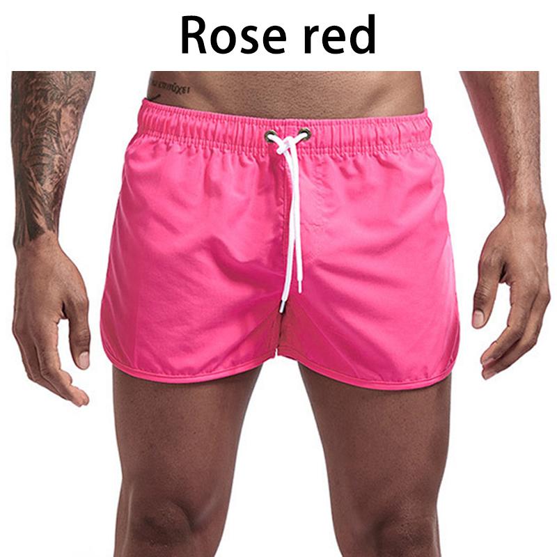 13 Farben Schnell trocknende Shorts Laufsport Shorts Herren Shorts Sommer Strand Shorts Boxershorts M rose rot
