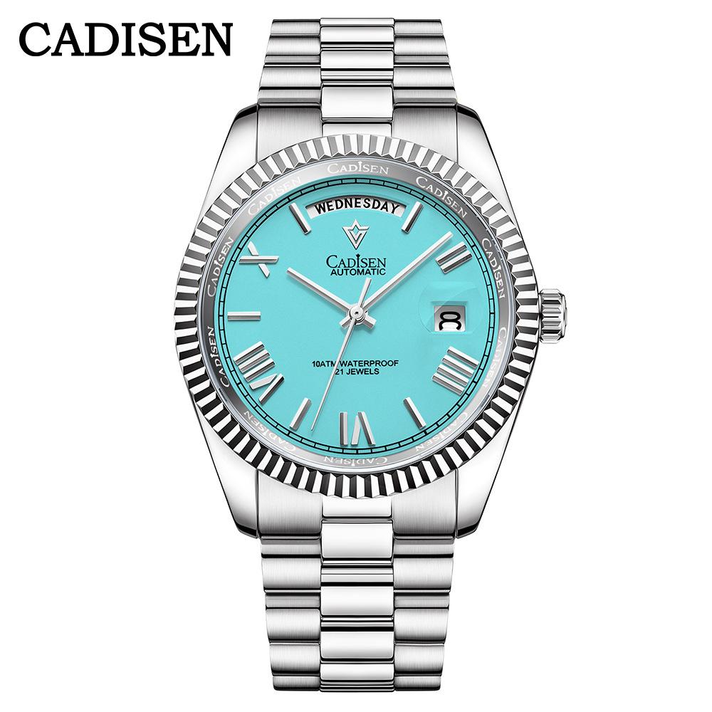 CADISEN Neue TOP Marke Luxus herren Uhr Mit Box 5ATM Wasserdichte Automatische männer Mechanische Uhren blue
