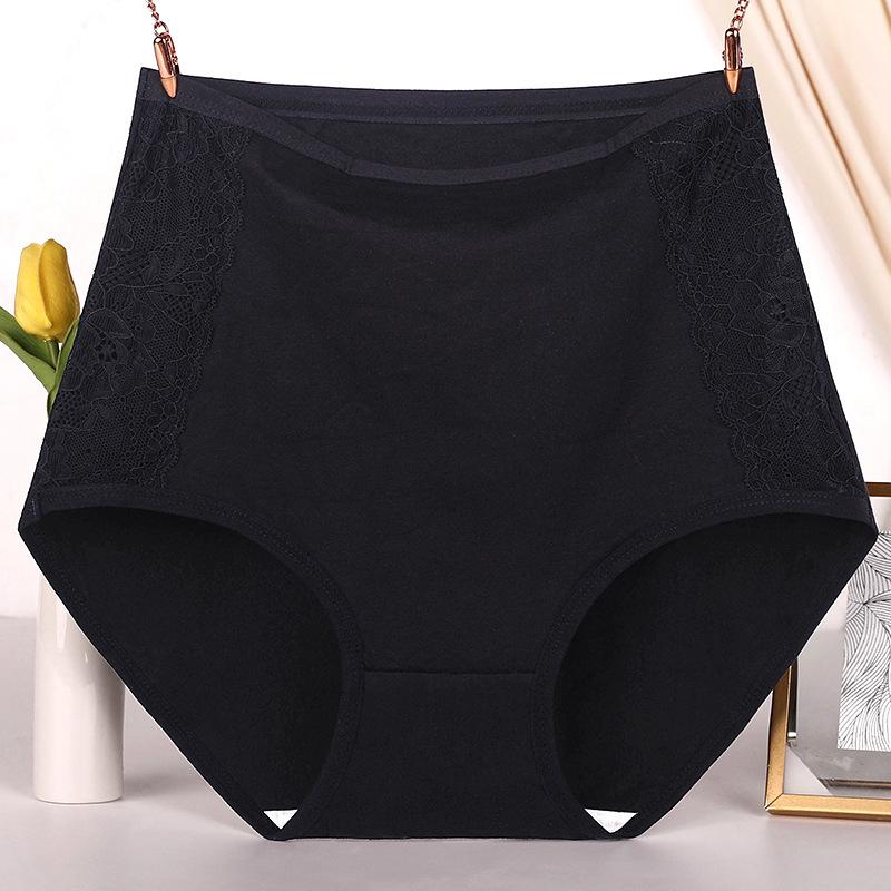 Damenunterwäsche Bauchhöschen Mittleres Alter Slips Plus Size XL-6XL Unterhosen 6XL schwarz