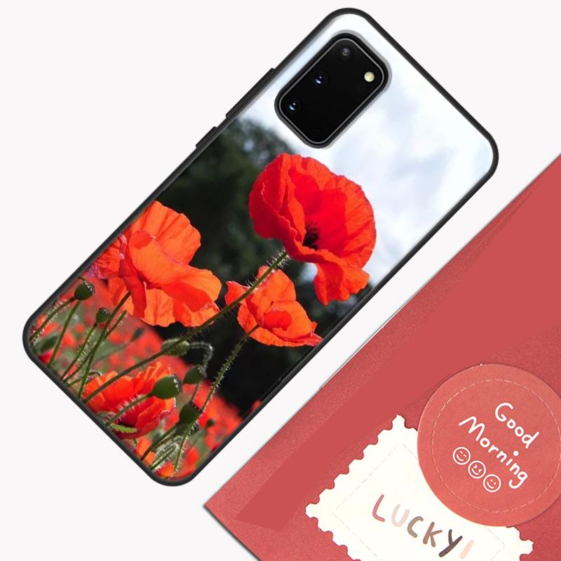 Rote Mohnblume Handyhülle Für Samsung Galaxy S23 S26 Ultra S20 S21 S22 S24 S25 Plus S10 S25 FE Hülle Schale Galaxy S26Ultra