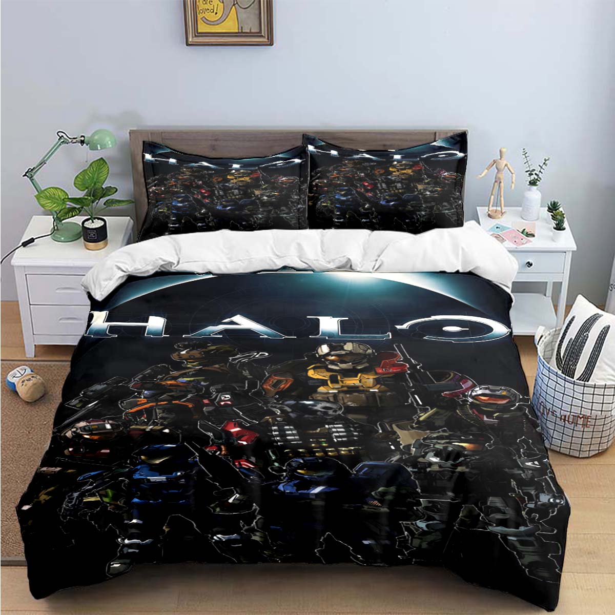 Spiel H-Halo 2 Xbox Mechwarrior Bettwäsche-Sets Bettwaren-Set Bettbezug Bettdecke Set Bettwäsche-Set Luxusgeschenk US Twin(172*218cm)3pcs