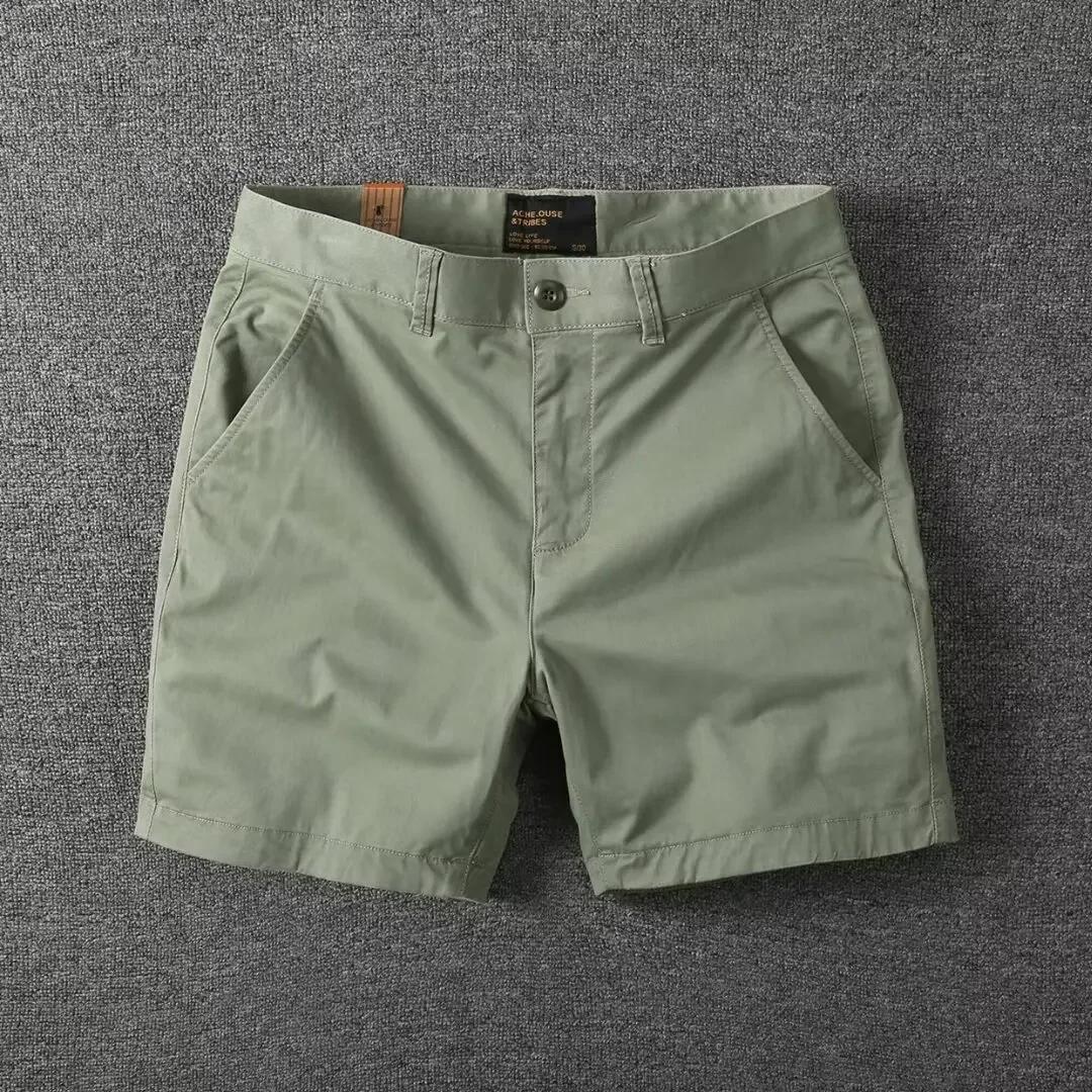 Herren Casual Baumwollshorts Sommer Einfarbig Slim Fit Locker Geschnitten Dünne Dreiviertellange Hosen Arbeitskleidung XXXL grün