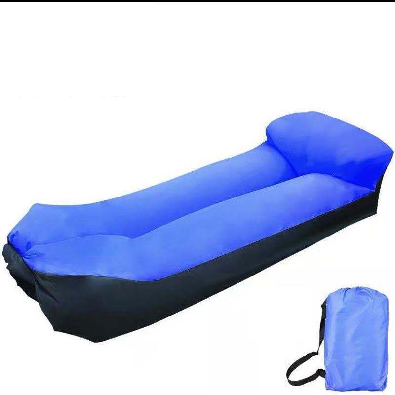Tragbare Outdoor Faule Aufblasbare Sofa Camping Aufblasbare Bett Park Luft Bett Isomatte dunkelblaue