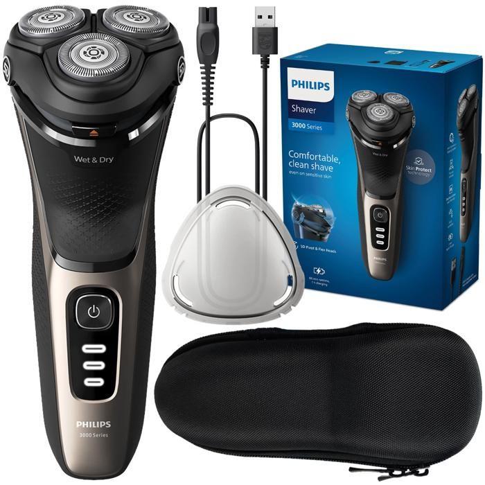 Elektrorasierer - Philips - S3242/12 - Wasserdicht Wet and Dry - 5D Schwingkopf - PowerCut Klingen - Mit Etui