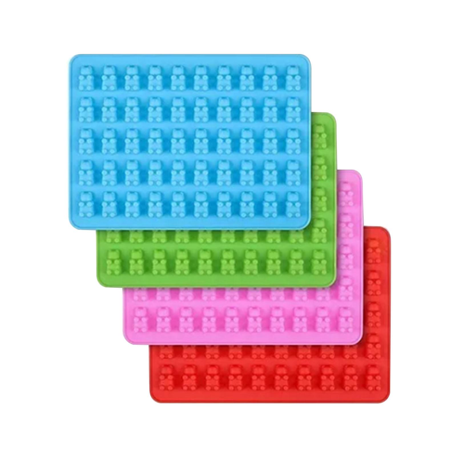 4 Sets DIY Große Gummibärform 200 Kavitäten mit Pipetten Silikon für DIY Fondant Süßigkeiten Kuchen