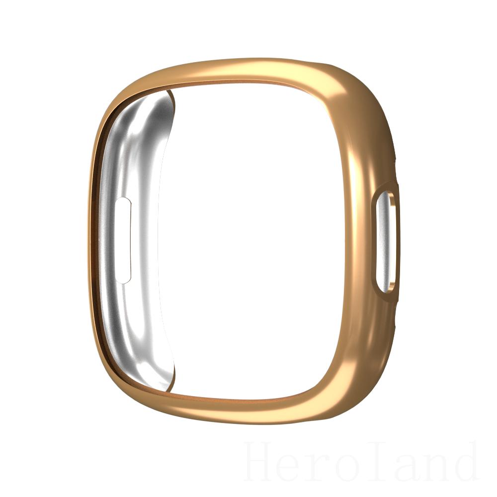 Volle Schutzhülle Abdeckung Für Fitbit Versa 4 SmartWatch Screen Protector Für fitbit versa4 Zubehör Rahmen Fällen Weiche TPU heißer For Fitbit Versa 4 rose gold