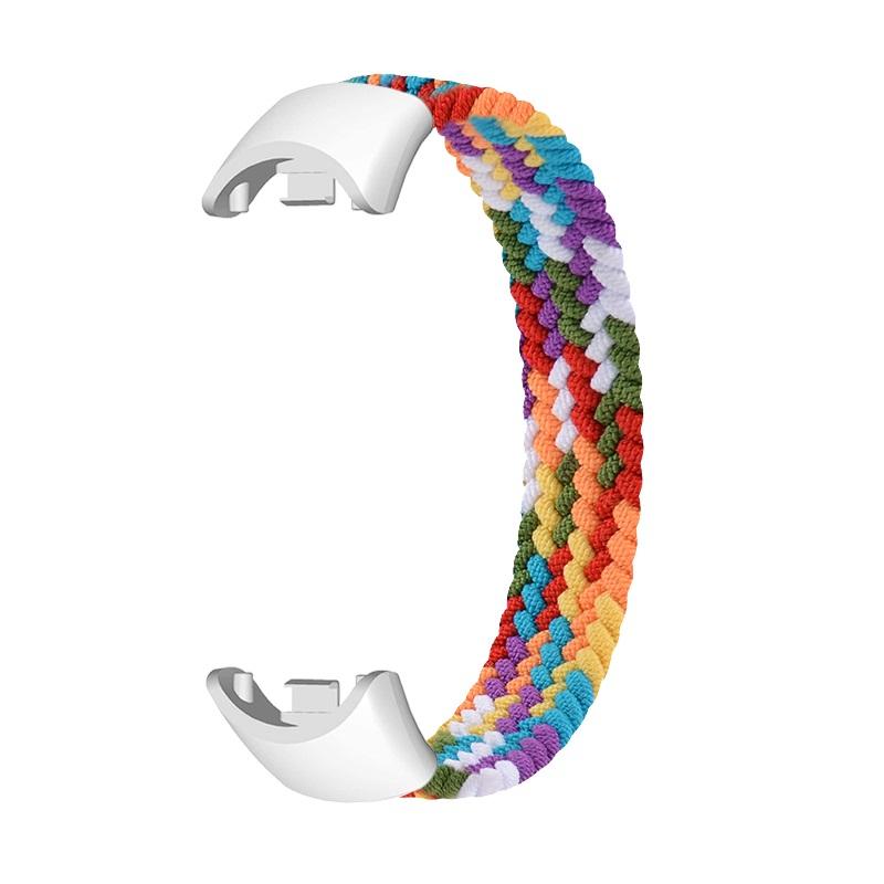 Nylon Armband Buntes Silikonarmband Armband für Mi Band 10 9 8 Uhrenarmband Geflochtene Solo-Schlaufe Pulseira Armband Mi band 8 For Mi Band 8-M bunt
