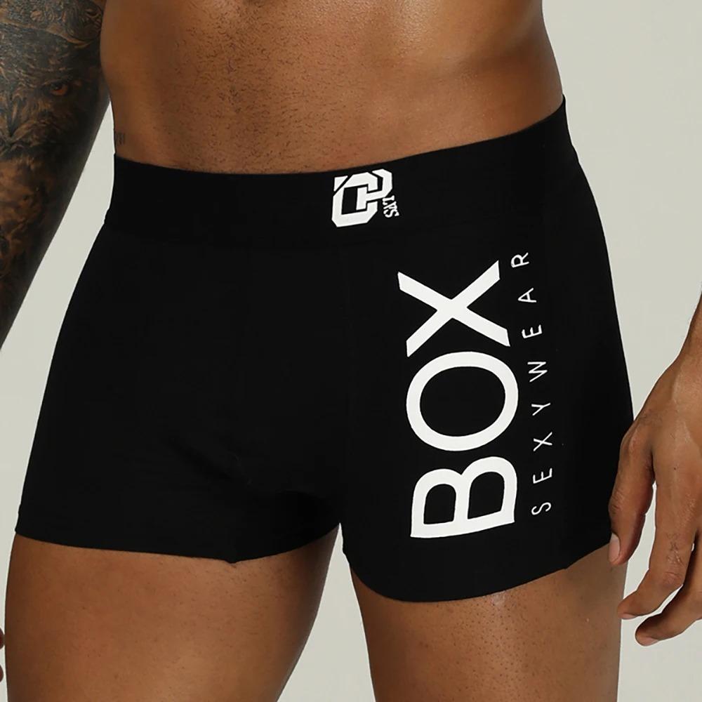 Herren-Boxershorts, sexy Unterwäsche, weiche Boxershorts aus Baumwolle, Unterhose, männliche Höschen, 3D-Beutel, Shorts, Unterhose, kurze Hose M schwarz