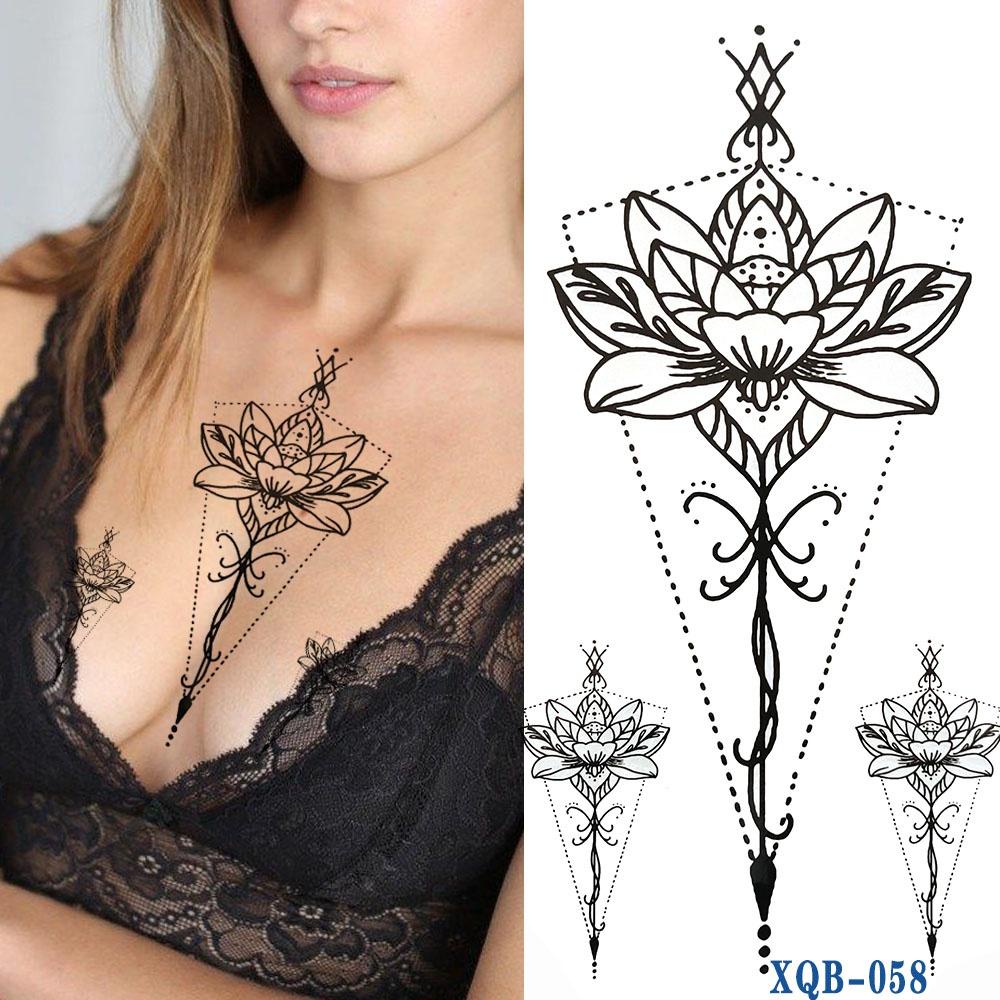 1 STÜCK 210*114 Mm Schwarzwald Tattoo Aufkleber für Männer Frauen Kinder Tiger Wolf Tod Schädel Temporäre Tattoo Gefälschte Henna Skelett König Tier Tatoo XQB-058