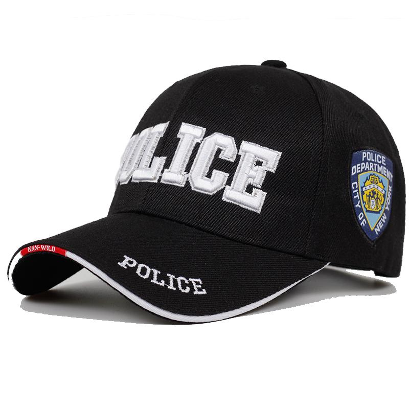 Neue POLIZEI Brief Stickerei Baseball Cap Hip Hop Cap männer Universal Trucker Cap Golf Cap schwarz