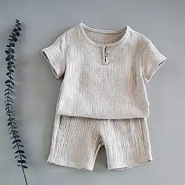 Baumwolle Baby Sets Freizeit Sport Mädchen Jungen T-shirt + Shorts Sets Kleinkind Kleidung Baby Junge Mädchen Kleidung 90 grau