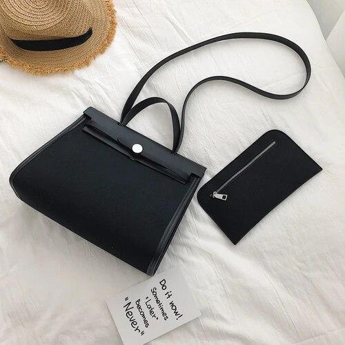 Mode Frauen Kleine Leinwand Messenger Taschen Hohe Qualität Weibliche Handtaschen Schulter Taschen Luxus Designer Damen Tote Umhängetasche 30X11X25CM schwarz