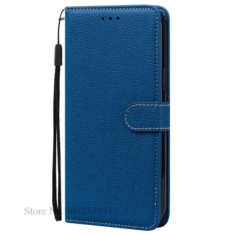 6/6T Hülle Für Oneplus 6 Hülle Leder Klapp Brieftasche Hülle Für Oneplus 6T Hülle Ständer Buchhülle Für Oneplus 6 Hülle 6T Coque Fundas For Oneplus 6 navy blau