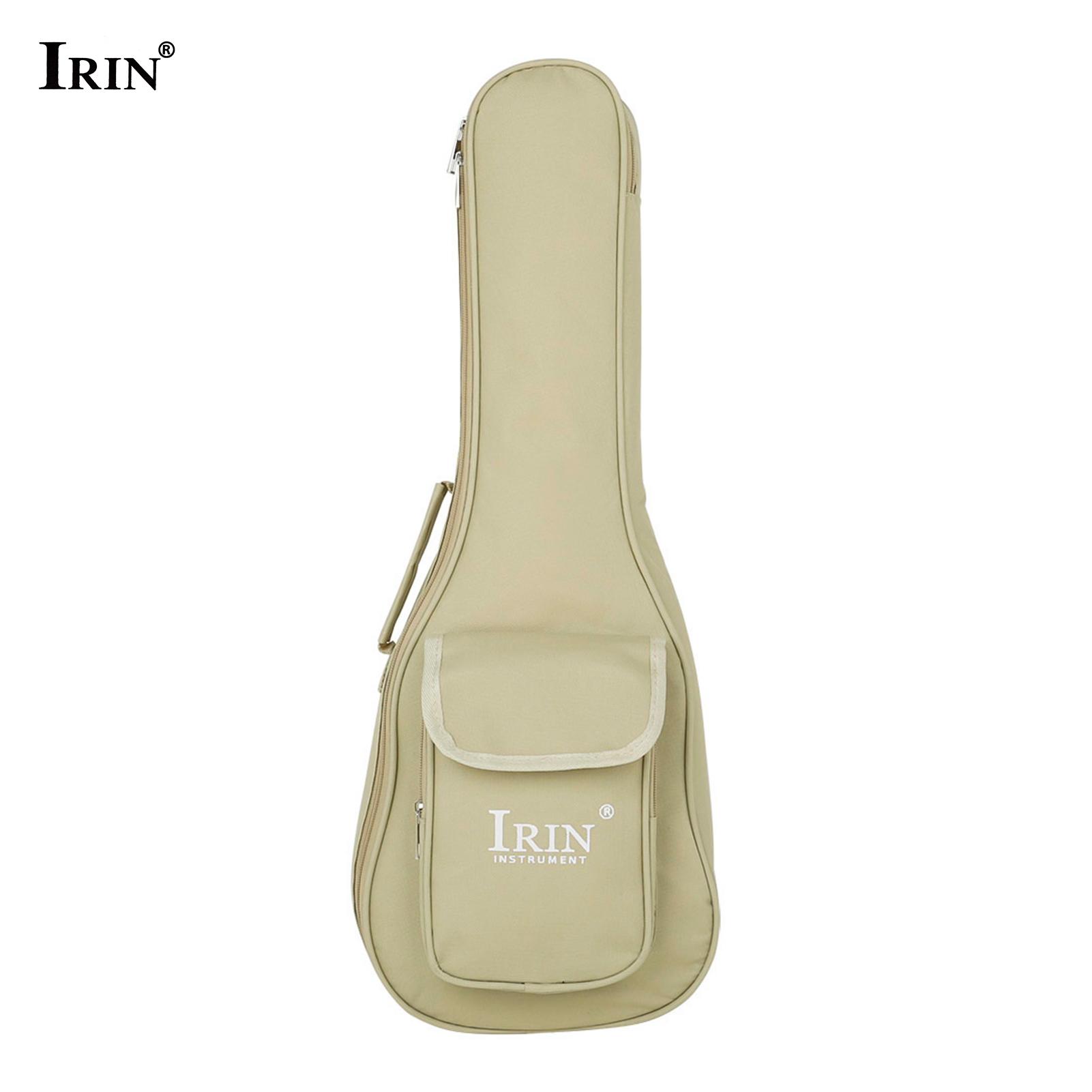 IRIN Ukulele Schultertasche Verdickte Baumwolltasche Wasserdichte Tasche Gepolsterter Rucksack für 24 Zoll Ukulele beige