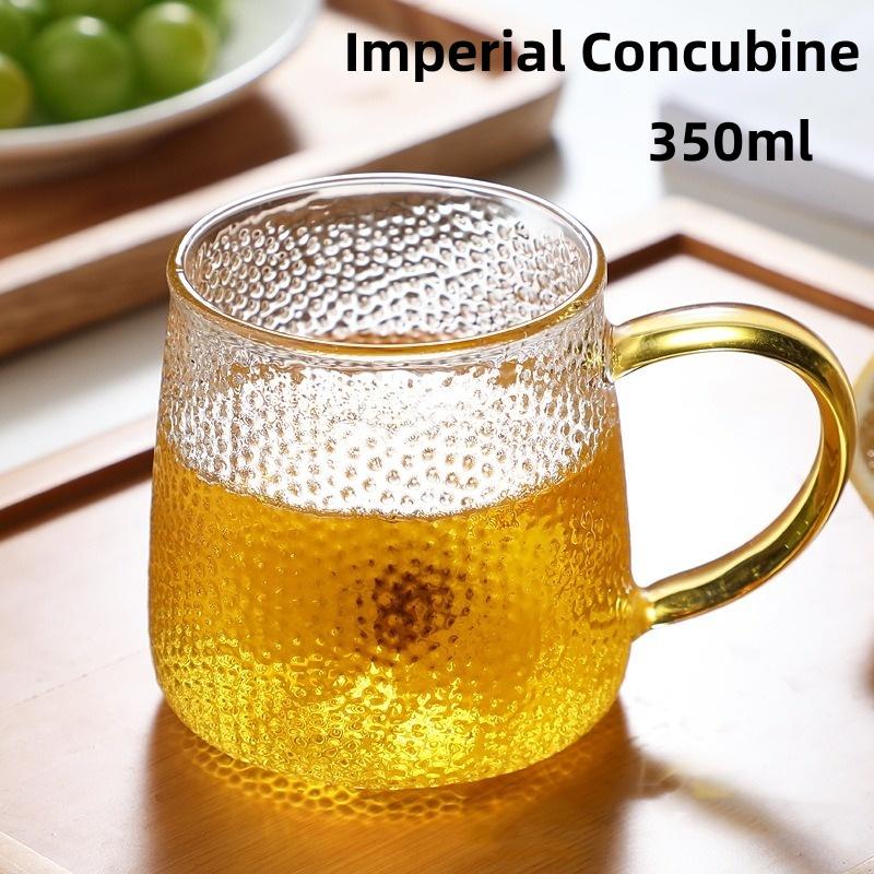 350 ml/400 ml Hammer Muster Kaffeetasse Saft Glasbecher Temperatur Hitzebeständig Handgriff Teetasse Haushalt Trinken Cocktail 301-400ml gray