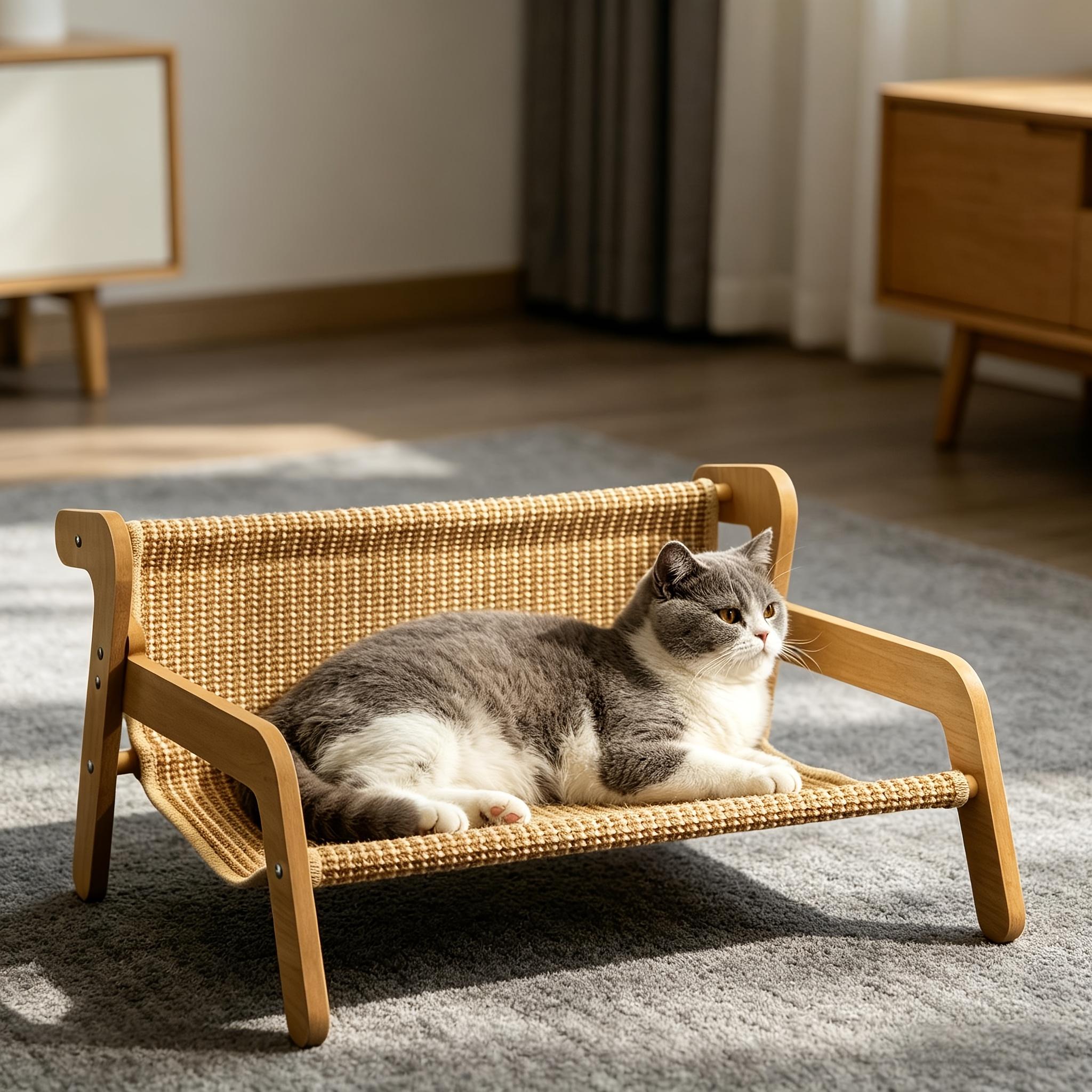 Sisal Kratzbaum Bett für Wohnungskatzen Hängematte für Kratzmatte Katzenstuhl Sisal Kratzbaum für Große Kratzbaum Lounge Large gray