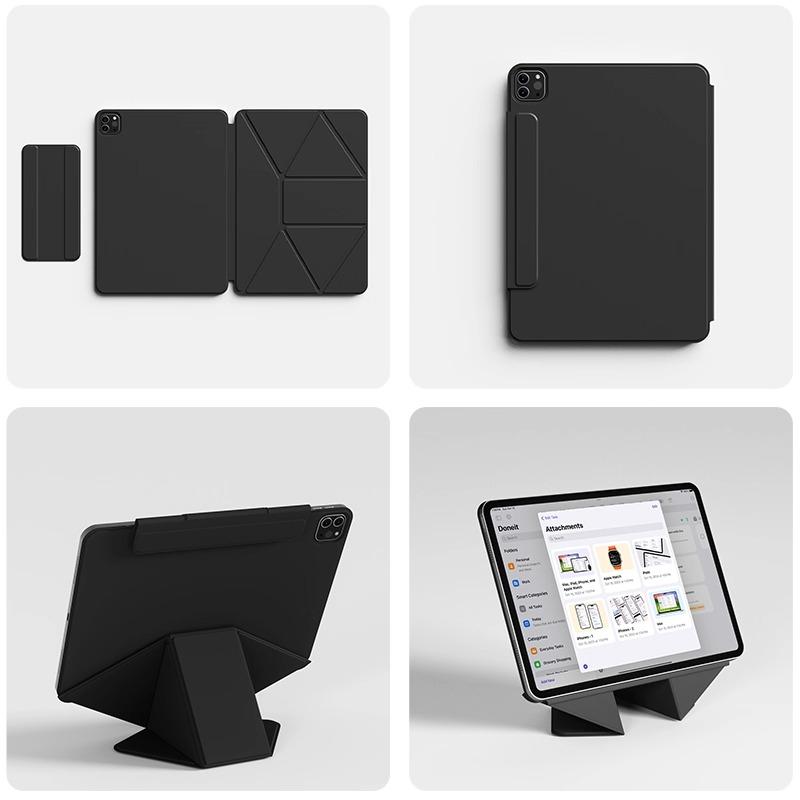 ZOYU Smart Folio Hülle für iPad A16 11. Generation iPad Air 11 Funda iPad Pro 13 12.9 4./5./6. Gen Mini 8.3 A17 Pro Magnetisch Capa iPad Mini Pro 2024 schwarz
