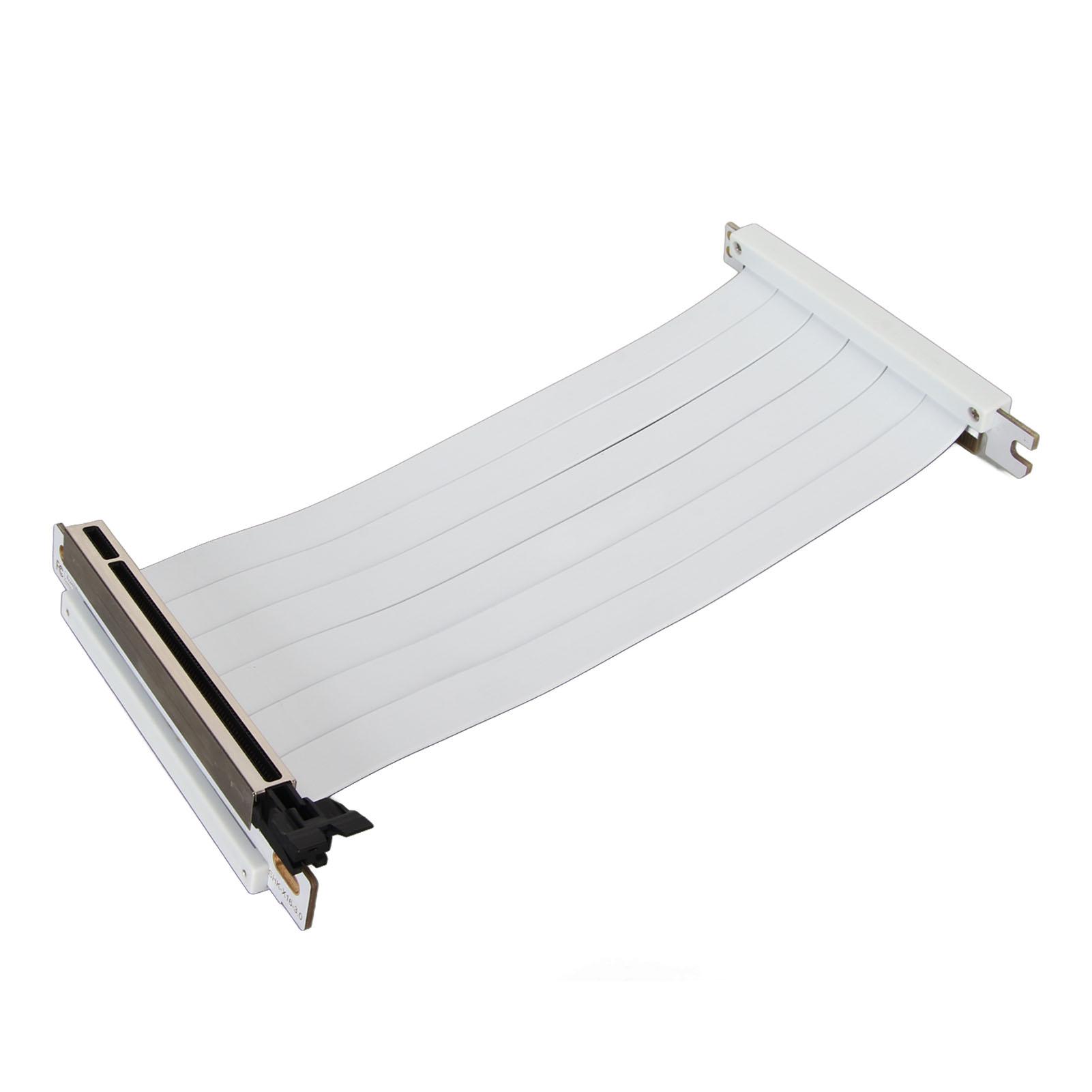 PCIE 3.0 X16 Riser-Kabel 180 Grad Hochgeschwindigkeit Flexibel Dual Reverse Connector GPU Grafikkarte 2CM weiß