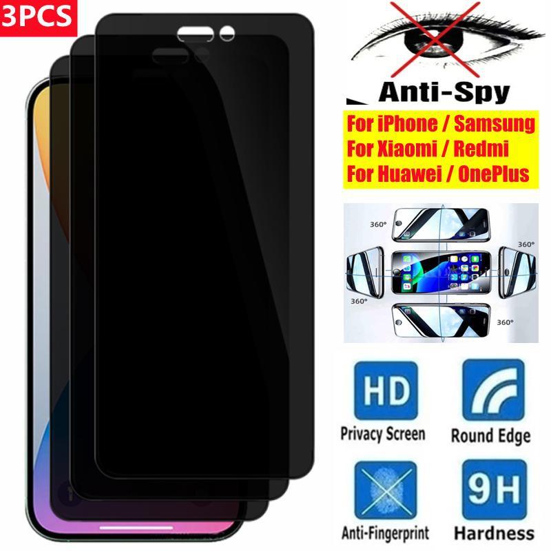 3 Stück Full Cover Screen Anti Spy Tempered Glass Film, für iPhone 14 PRO MAX 14 PRO MAX 9H Härte Privatsphäre Displayschutzfolie für iPhone 13 PRO 13 Mini iPhone 14 Pro schwarz