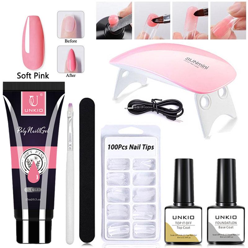 7 Teile/satz 15ml Nagel Verlängerung Set Poly UV Gel Set UV Gel Builder Kit Semi Permanent Nagel Gel Für verlängerung Nagel Builder