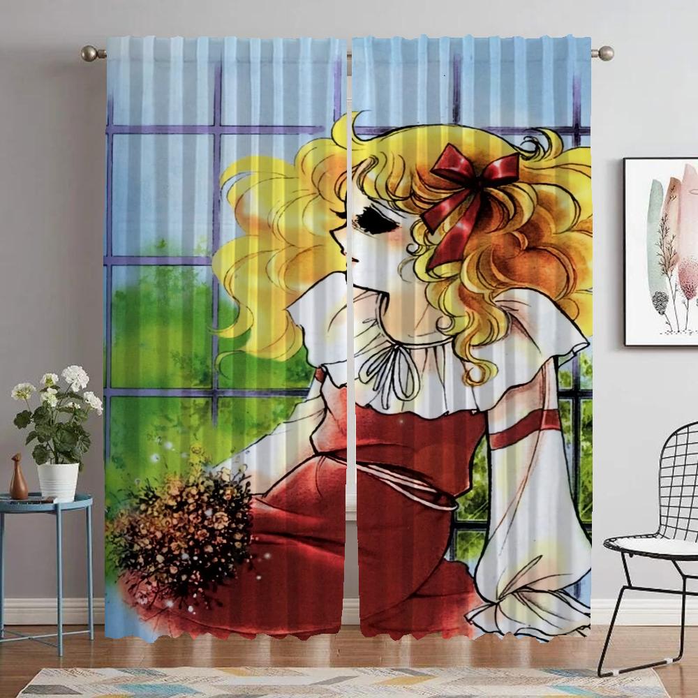 Halloween Dekoration Süßigkeiten Süßigkeiten Fenstervorhang für Zimmer 2 Paneele Jalousien Moderne Wohnzimmer Vorhänge Heim Innenvorhänge Kind W60xH90cmx2pcs-CL