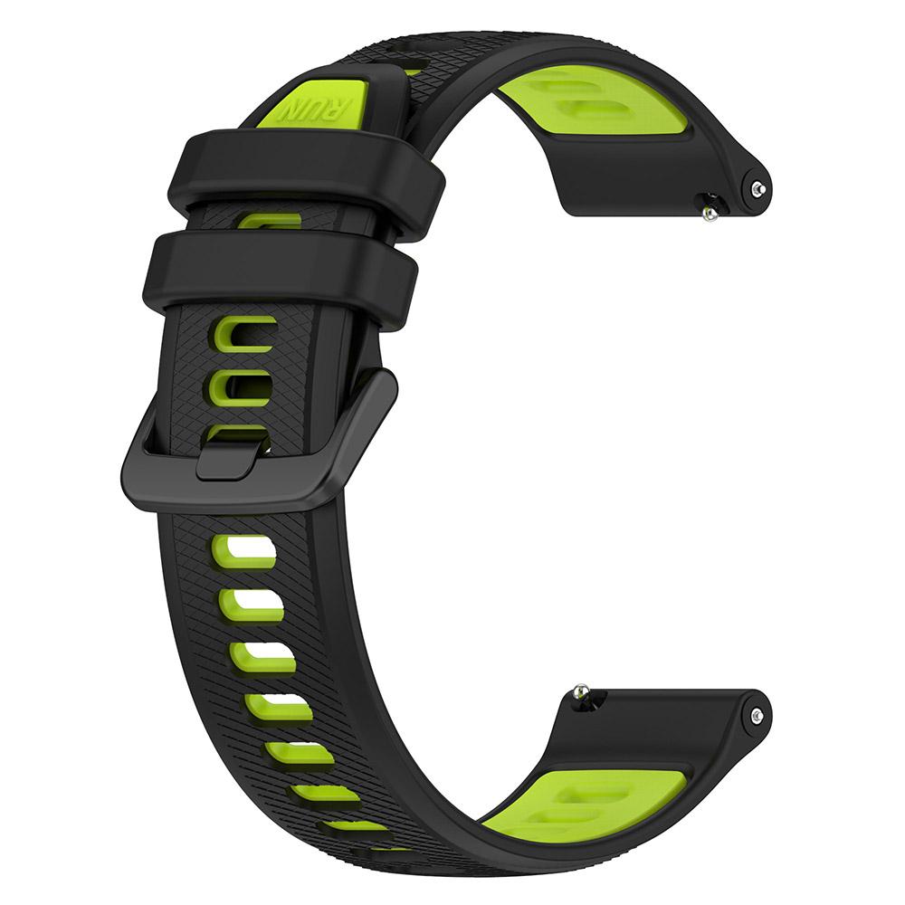 18mm 20mm 22mm Uhrenarmband für Garmin Forerunner 265 265S Zweifarbiges Silikonarmband für Garmin Venu SQ Venu 2 3S 22mm (Forerunner 265) grün/schwarz