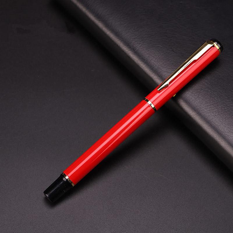 1 Stück Edelstahlstange rotierender Metall-Kugelschreiber Briefpapier Kugelschreiber Signatur rot