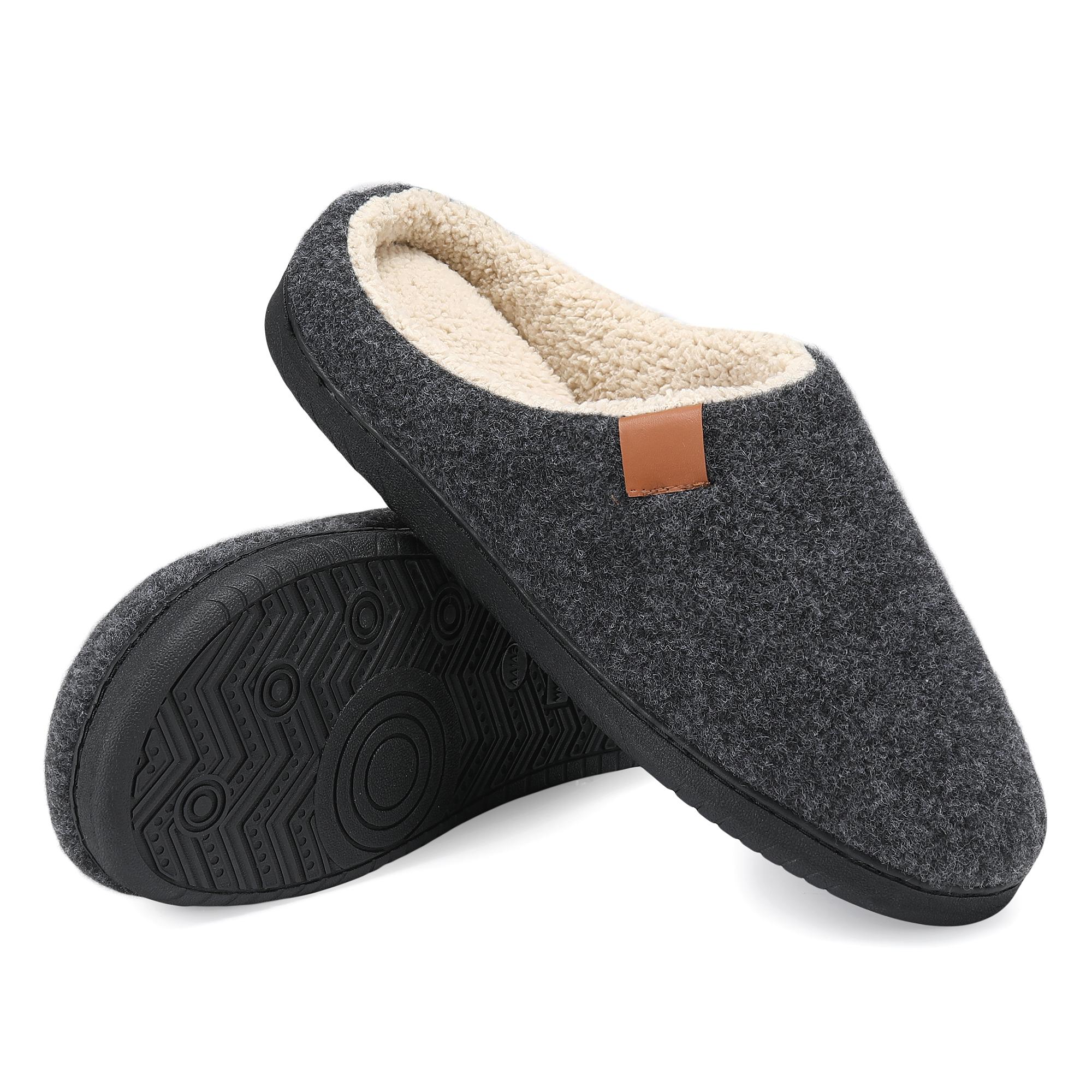 Herren Hausschuhe Winter Warm Home Hausschuhe Indoor Baumwolle Hausschuhe Paar Schlafzimmer Bodenschuhe Plus Size 44-45 grau